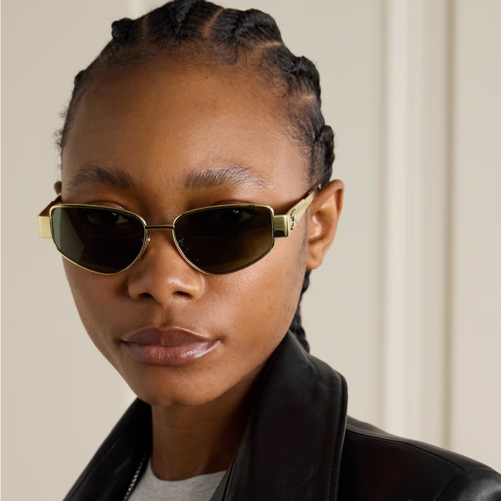 Celine Triomphe cat eye gold metal sunglasses - Picture 8 of 14